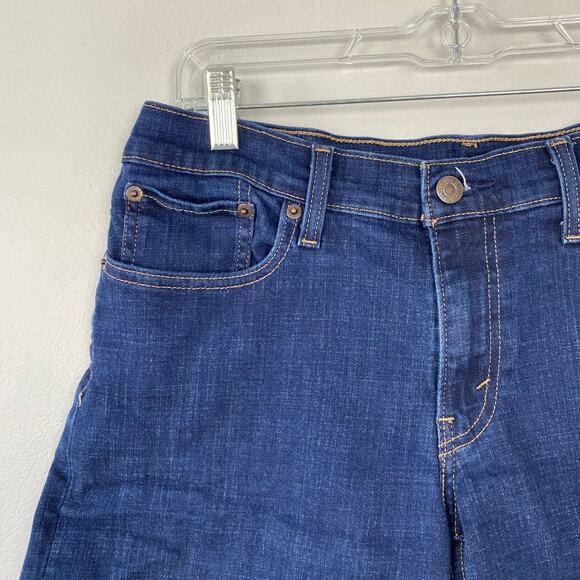 Levi's‎ Mid Length Jean Shorts Dark Wash Mid Rise Denim Casual Classic Size 30 - Picture 2 of 8